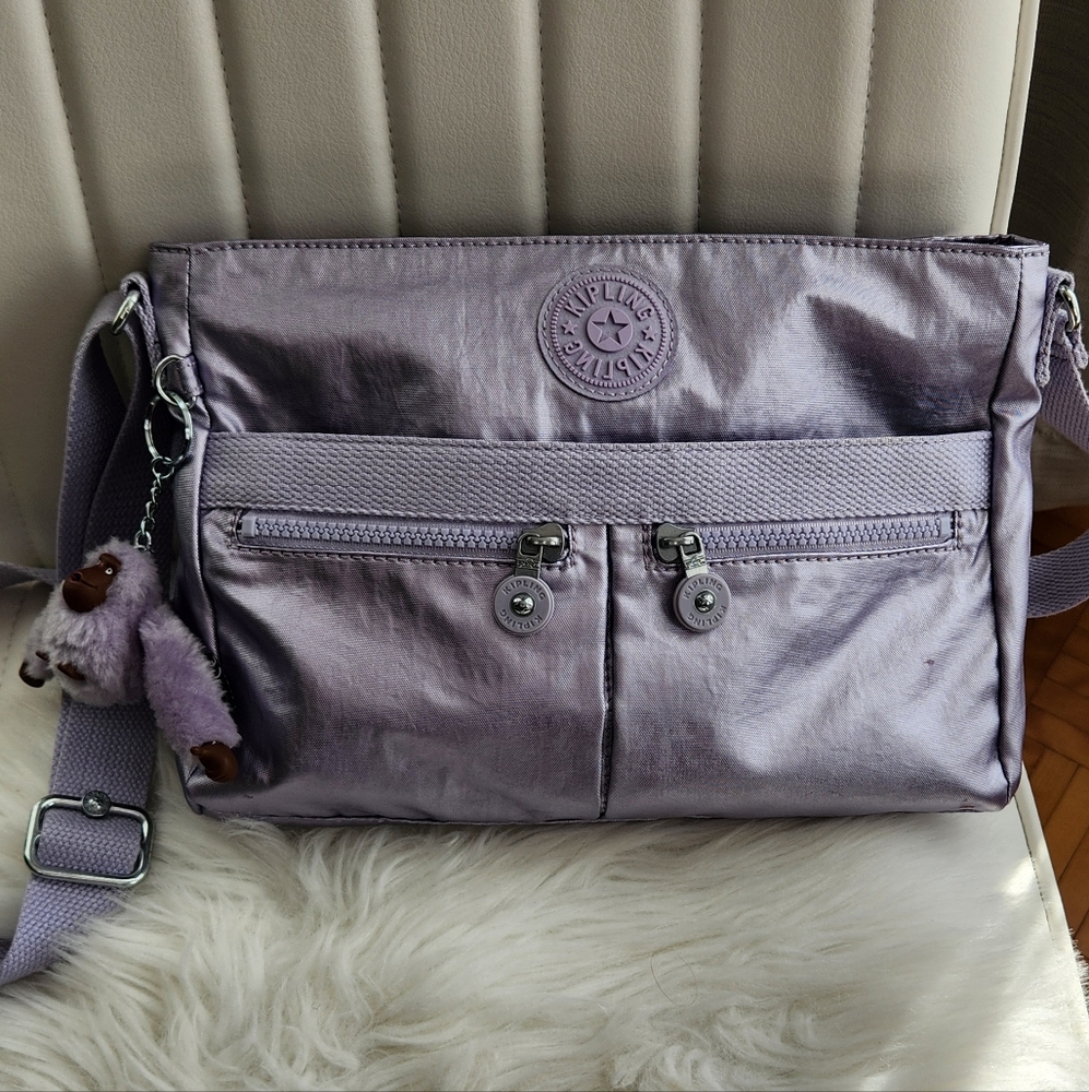 Kipling Silver Purple Crossbody Bag